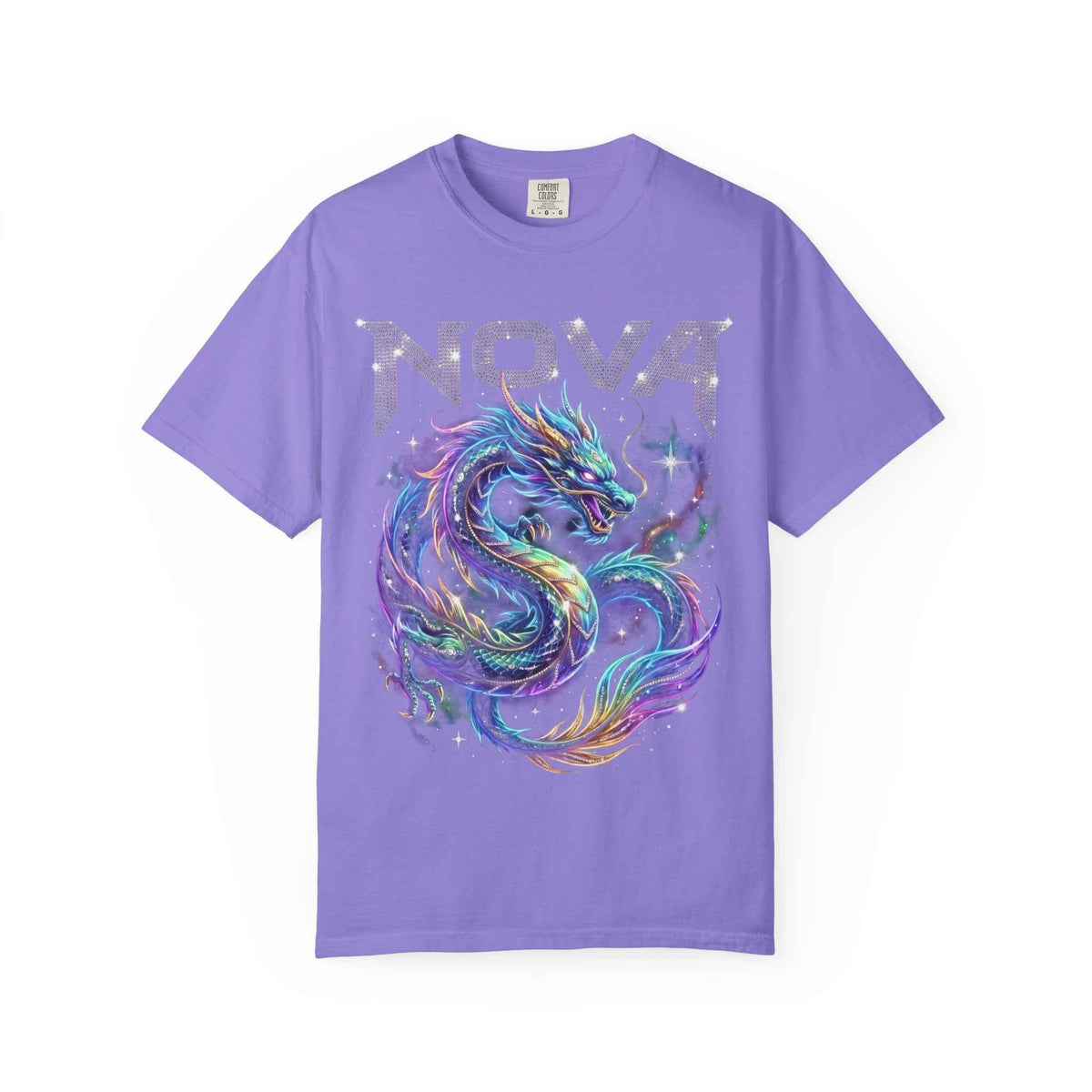 Retro Y2K Nova Celestial Dragon Graphic Tee - Heavyweight Cotton