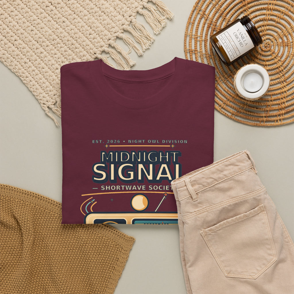 Midnight Signal Shortwave Society Tee | Vintage Ham Radio Operator Graphic Shirt | Gildan 5000