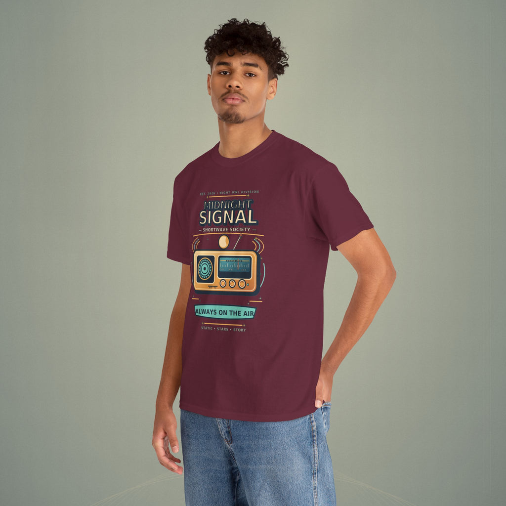 Midnight Signal Shortwave Society Tee | Vintage Ham Radio Operator Graphic Shirt | Gildan 5000