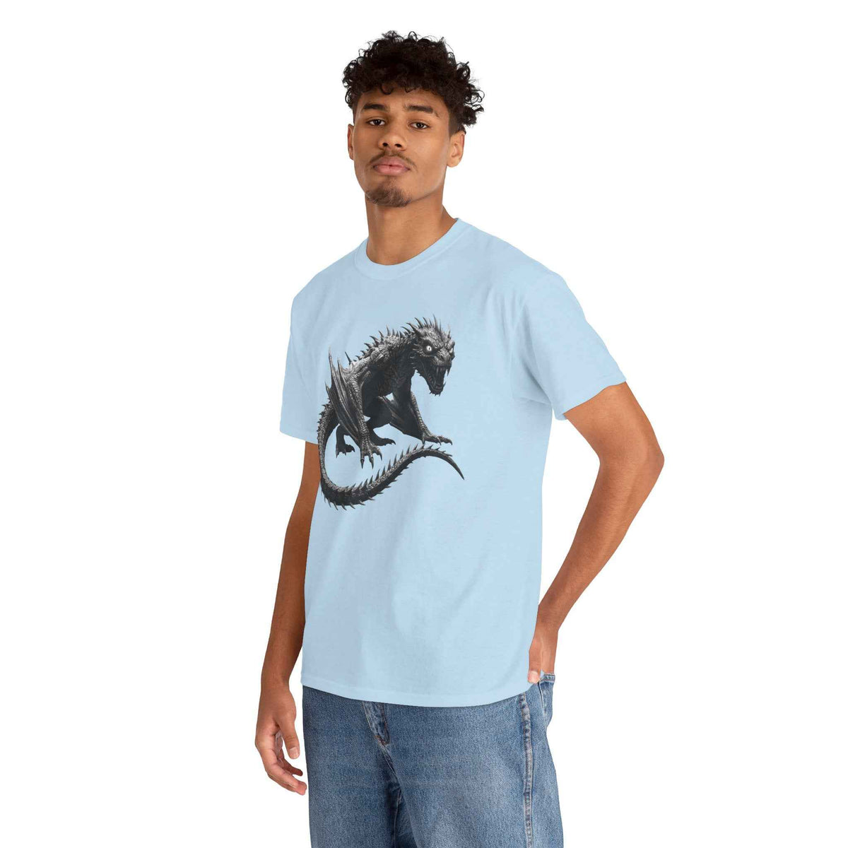 Fierce Dragon Graphic Tee - Dark Fantasy Streetwear Tee