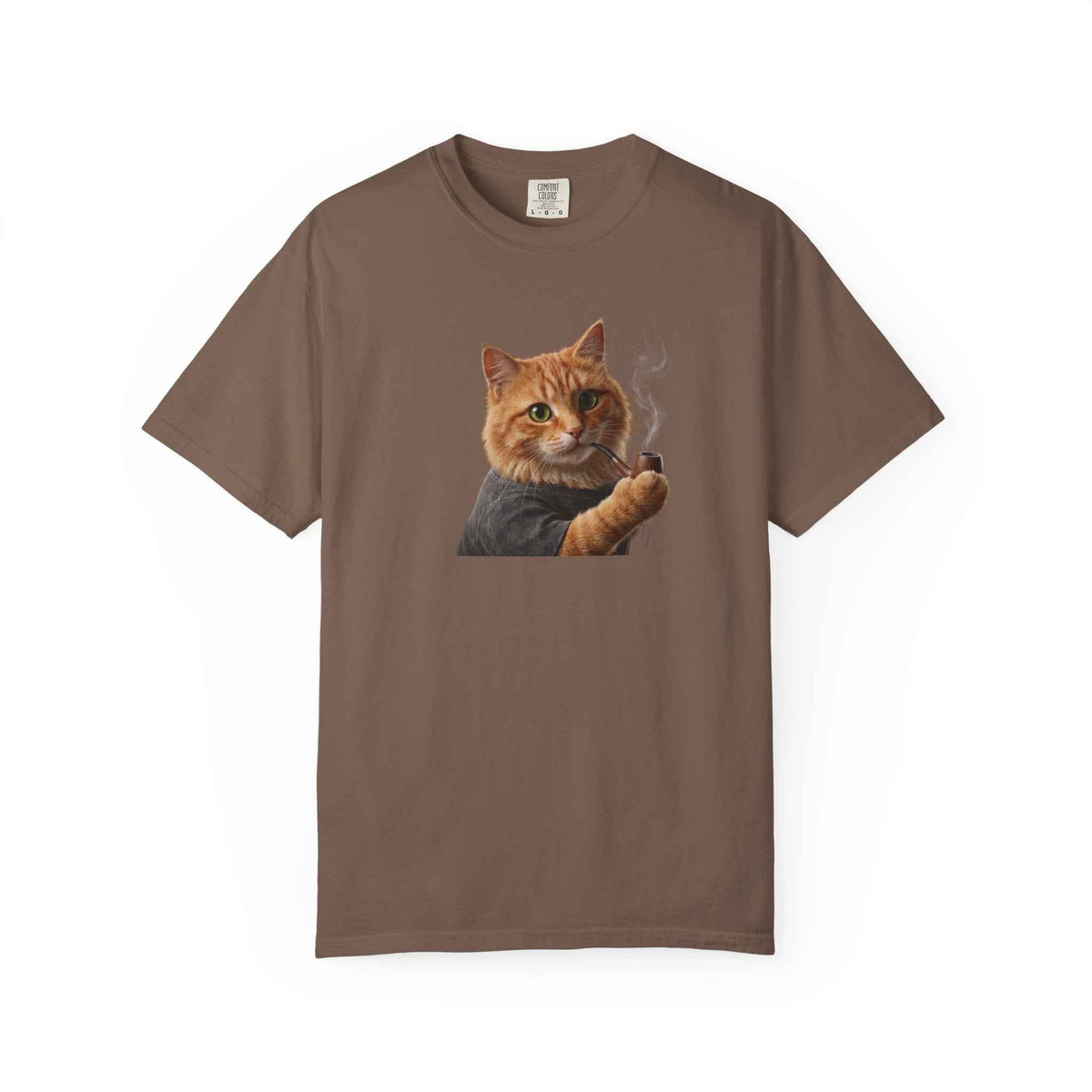 Funny Orange Cat Smoking Pipe Graphic Tee, Harajuku Streetwear, Cozy Kitten