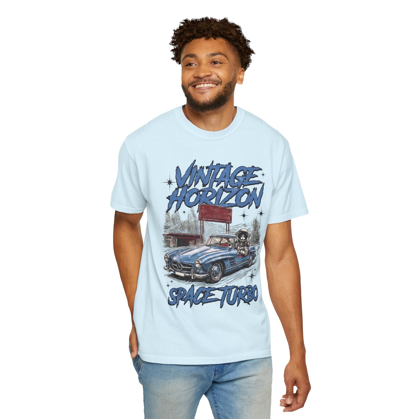 Vintage Horizon Space Turbo T‑Shirt — Retro Car Graphic Tee
