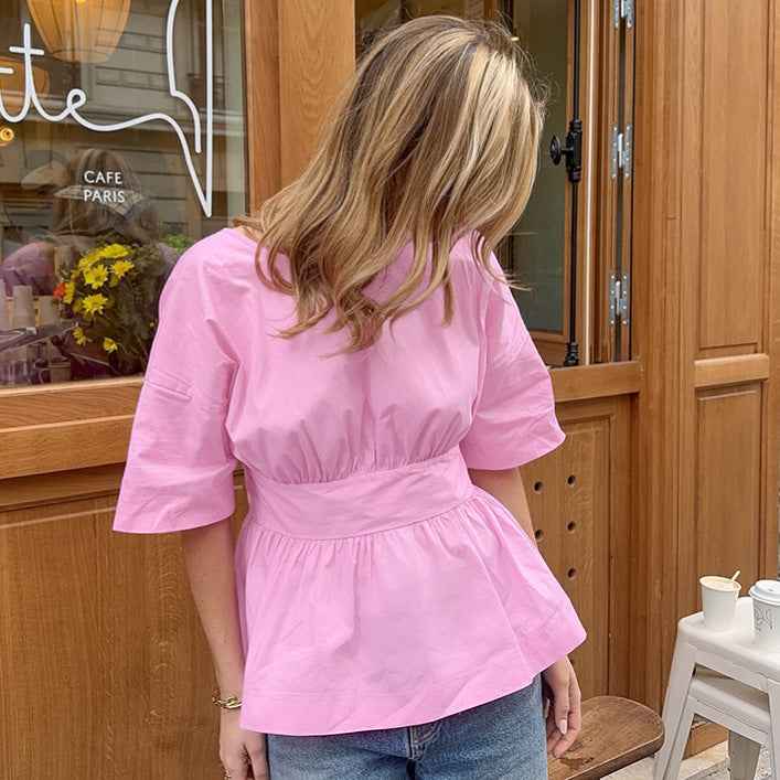 Summer Women's Backless Bat Sleeve T-shirt with Back-Tie Design - Fashion & Comfortable