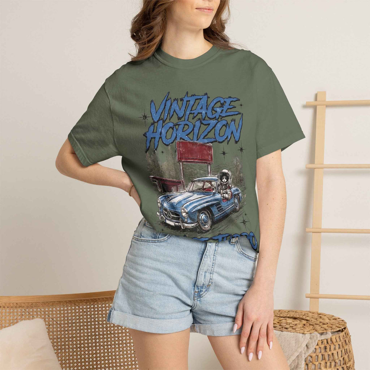 Vintage Horizon Space Turbo T‑Shirt — Retro Car Graphic Tee