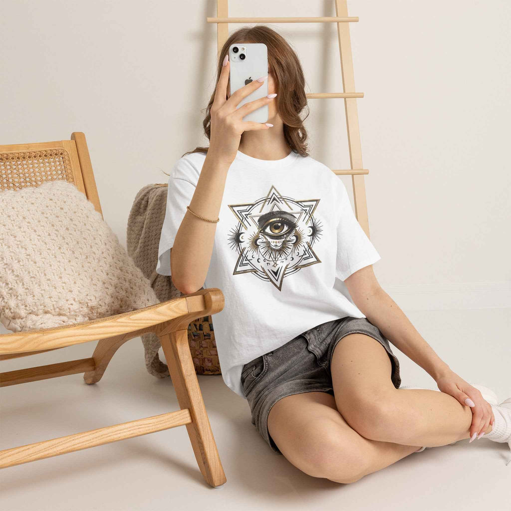 Mystic Eye & Sacred Geometry Graphic Tee - Dark Alternative Streetwear