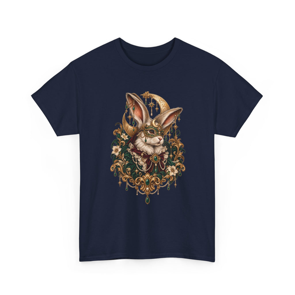 Velvet Masquerade Rabbit Graphic Tee | Gothic Baroque Bunny Shirt | Gildan 5000