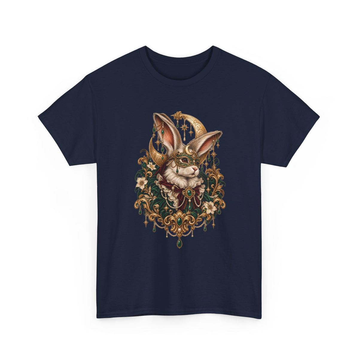 Velvet Masquerade Rabbit Graphic Tee | Gothic Baroque Bunny Shirt | Gildan 5000