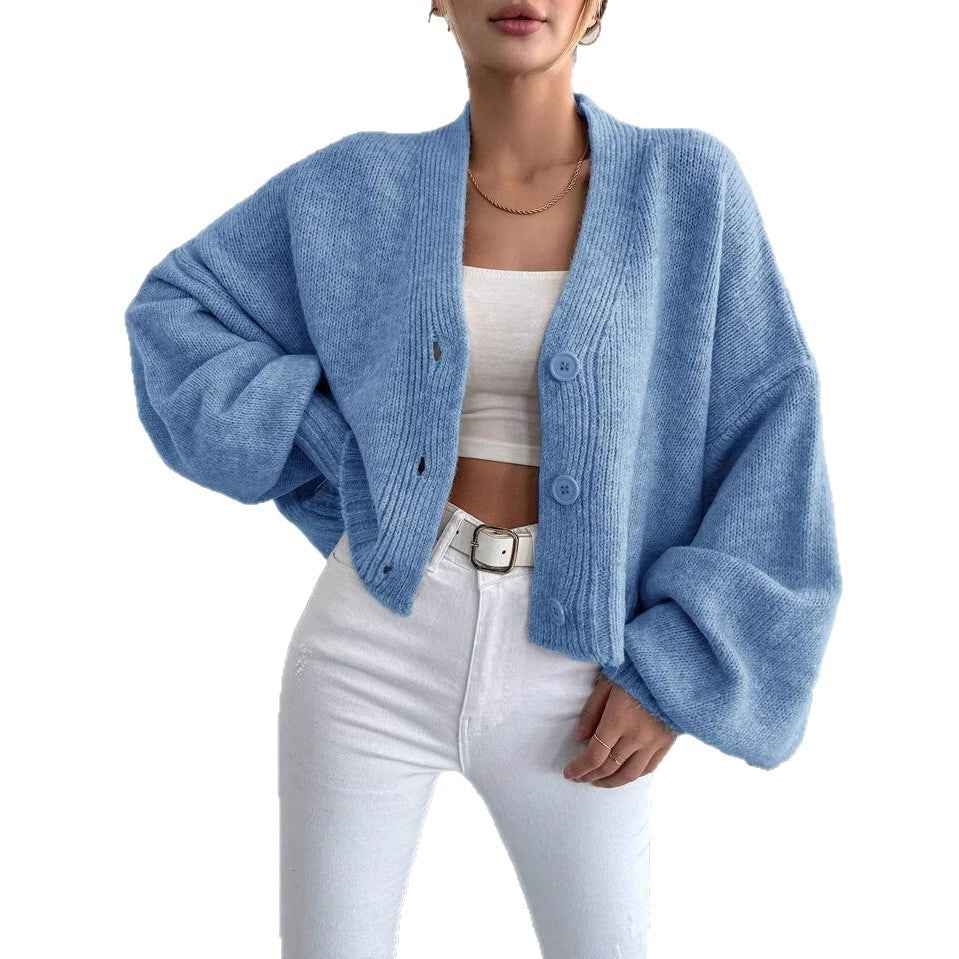Women's Casual Loose V-Neck Jacket