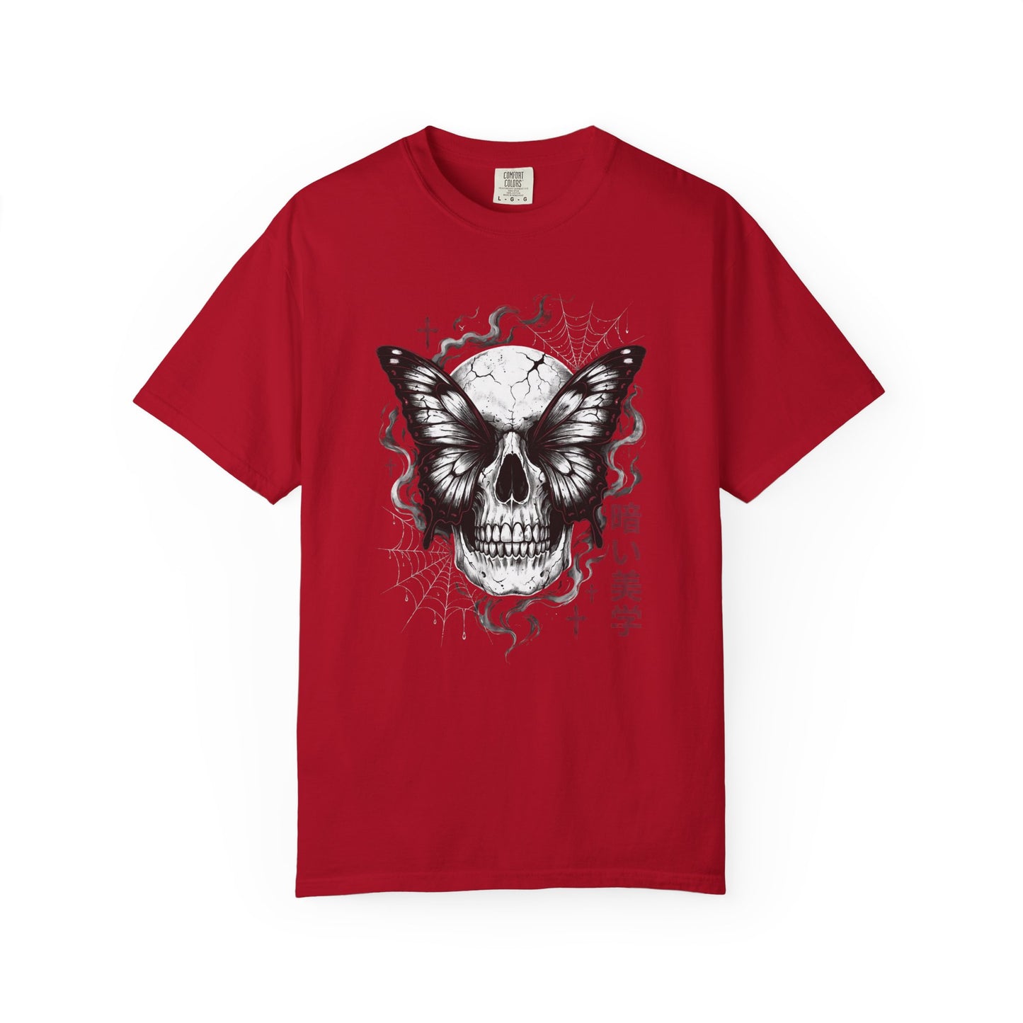 Skull Butterfly T-Shirt — Dark Aesthetic "暗い美学" Graphic Tee