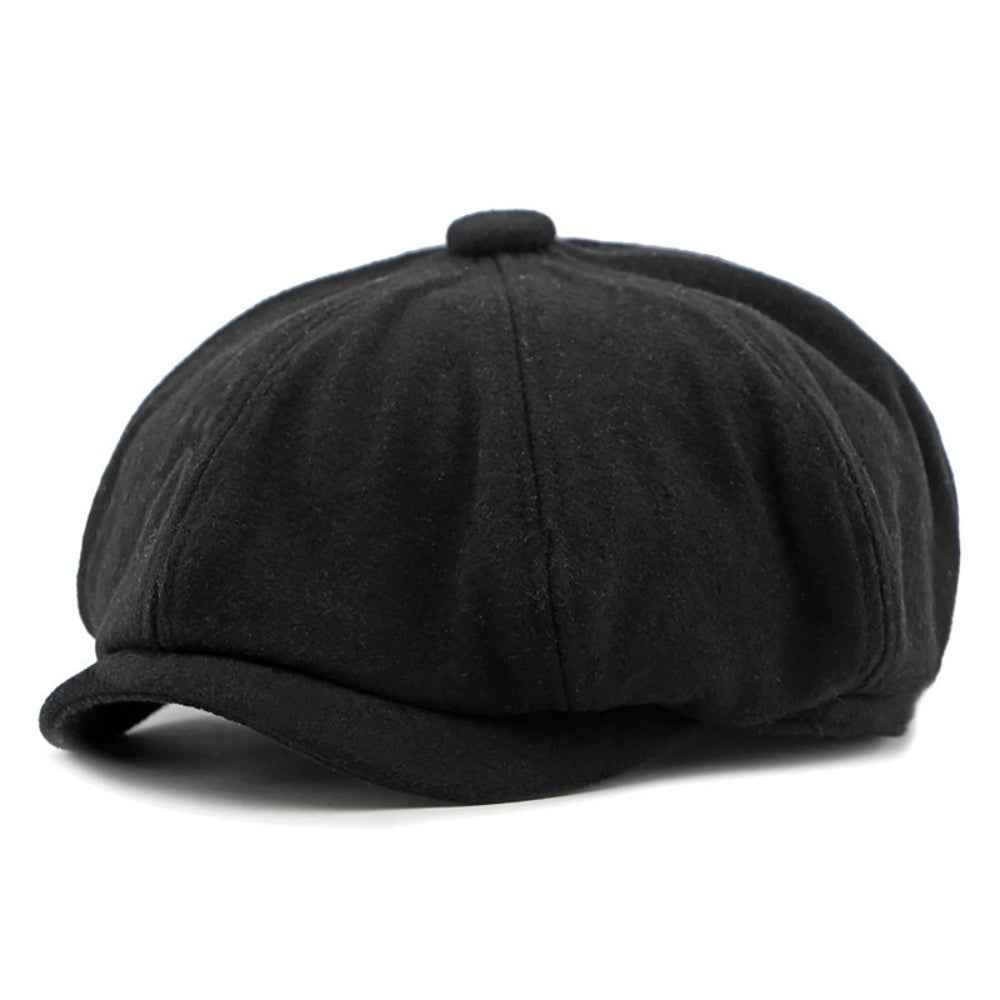 Vintage British Fedora: Retro Style Patchwork Tweed Short Brimmed Newsboy Cap