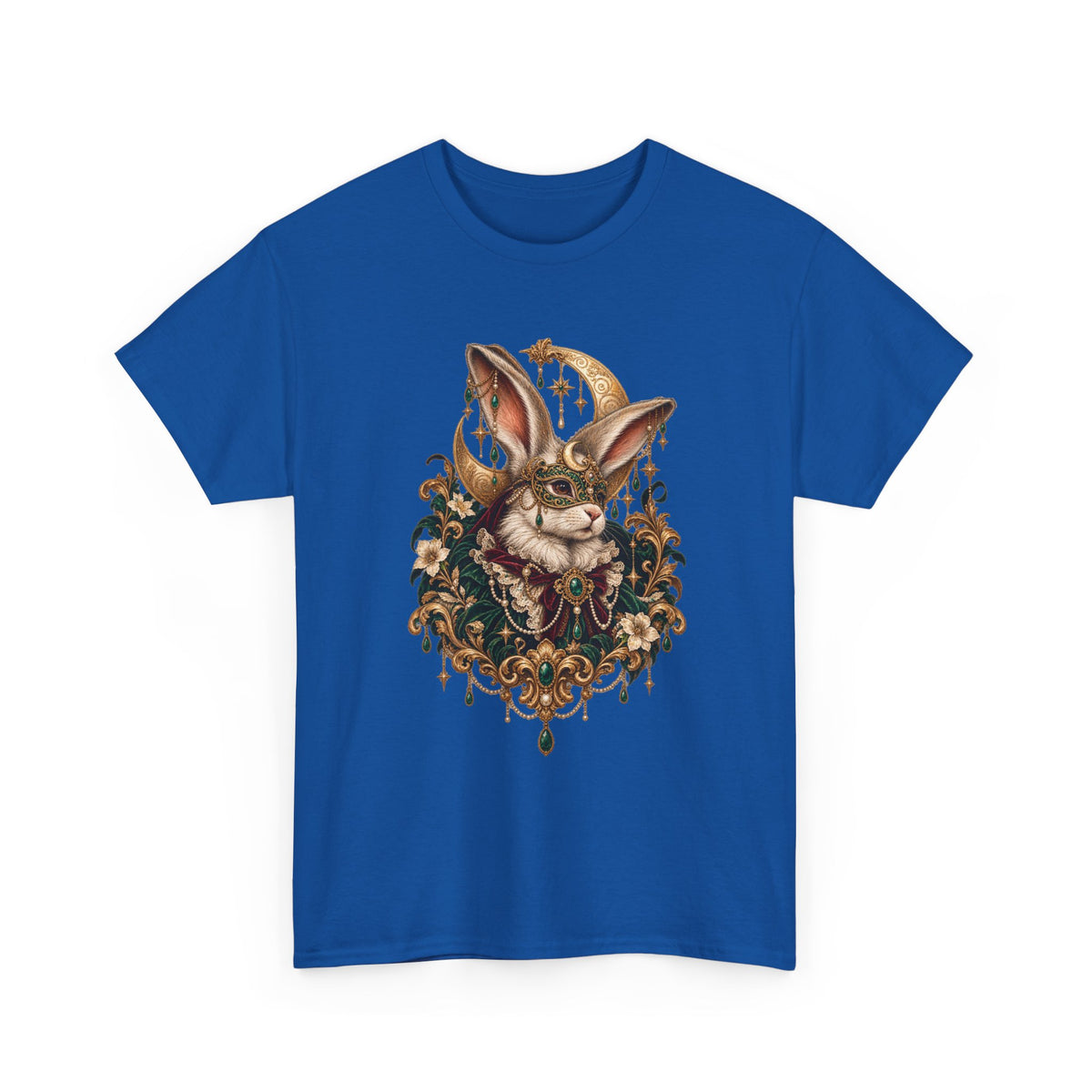 Velvet Masquerade Rabbit Graphic Tee | Gothic Baroque Bunny Shirt | Gildan 5000