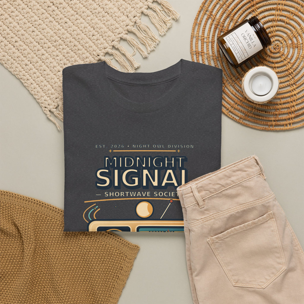 Midnight Signal Shortwave Society Tee | Vintage Ham Radio Operator Graphic Shirt | Gildan 5000