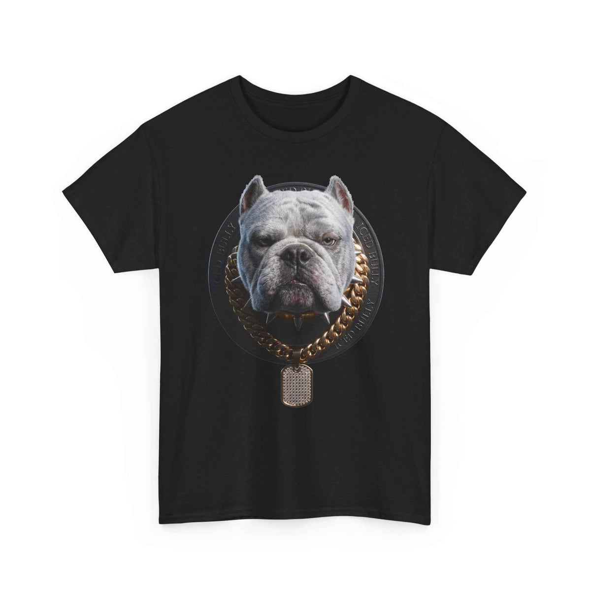 Bulldog Chain Shirt: 'Dog Tag' Graphic Tee for Dog Lovers