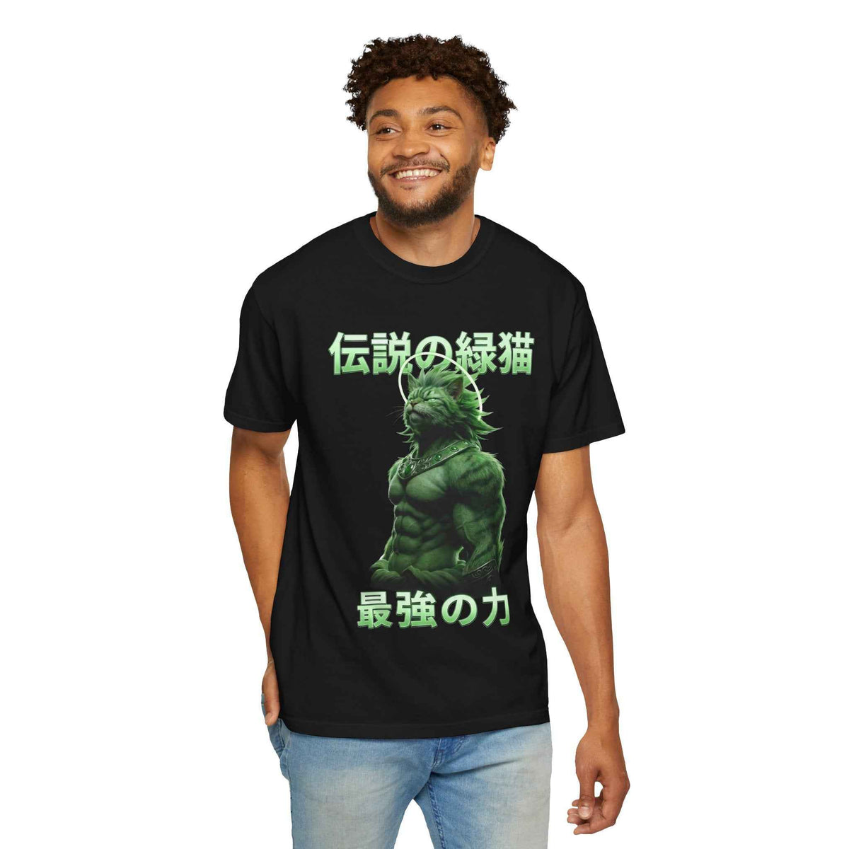 Premium Heavyweight Boxy Tee - Vintage Densetsu no Midori Neko Japanese Aesthetic Graphic T-Shirt | Alternative Streetwear Comfort Colors 1717
