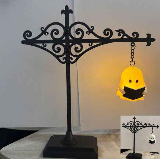 LED Bookshelf Lamp Decor, Retro Library Lantern Mini Night Light for Halloween Reading, Home Office Study