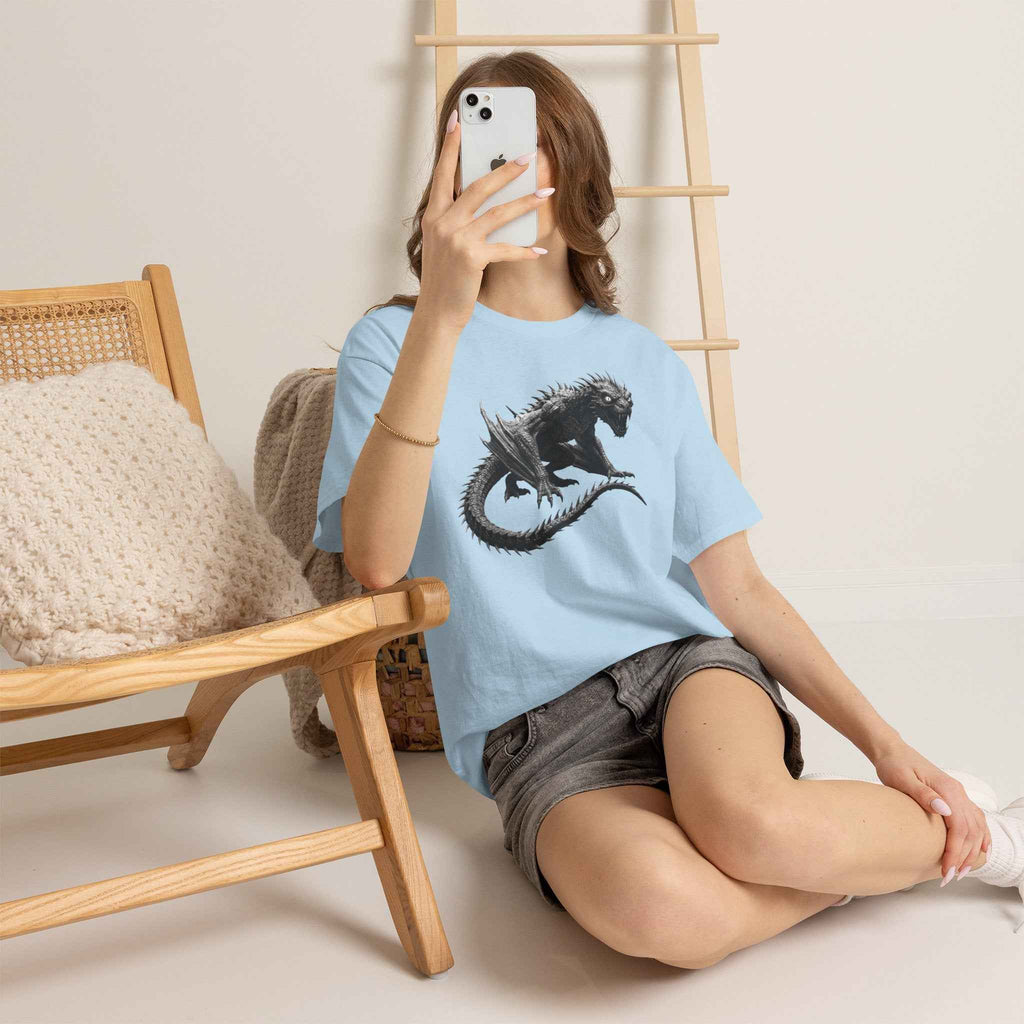 Fierce Dragon Graphic Tee - Dark Fantasy Streetwear Tee