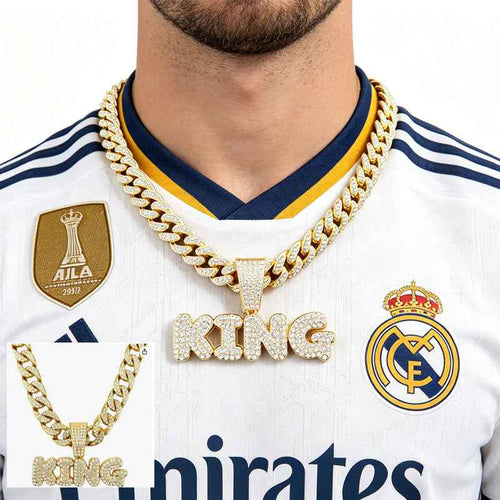 13mm Football Pendant - Iced Out CZ Chain Necklace for Soccer Fans