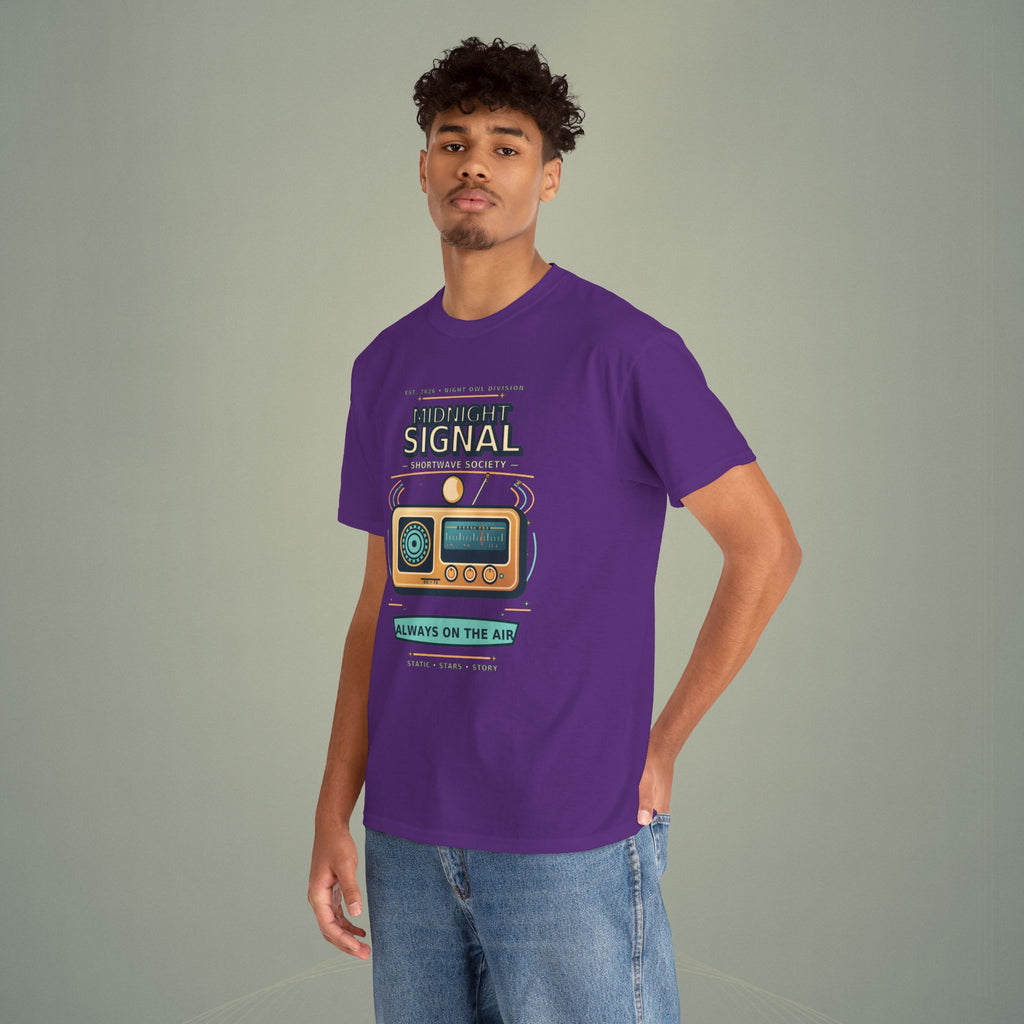Midnight Signal Shortwave Society Tee | Vintage Ham Radio Operator Graphic Shirt | Gildan 5000