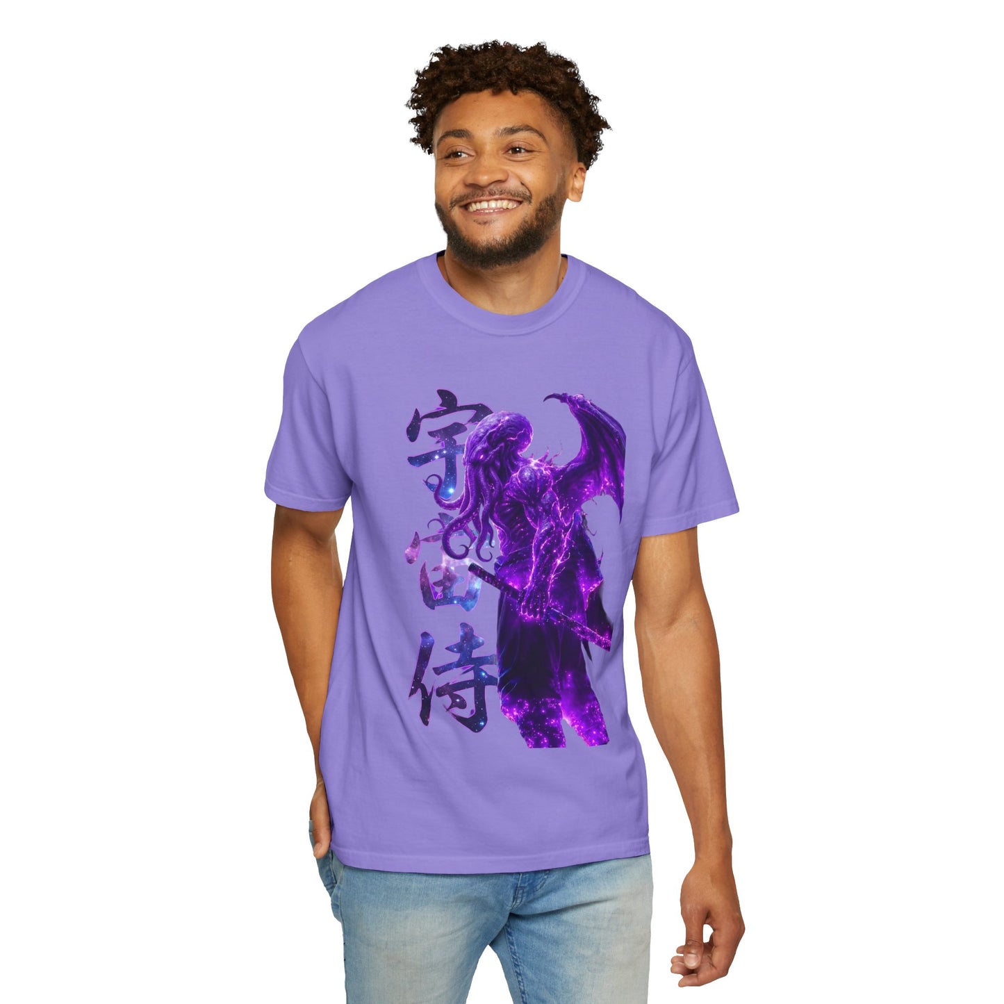 Purple Galaxy Monster Shirt Japanese Aesthetic T Shirt Cosmic Horror Graphic Tee Harajuku Streetwear Comfort Colors 1717 Apparel