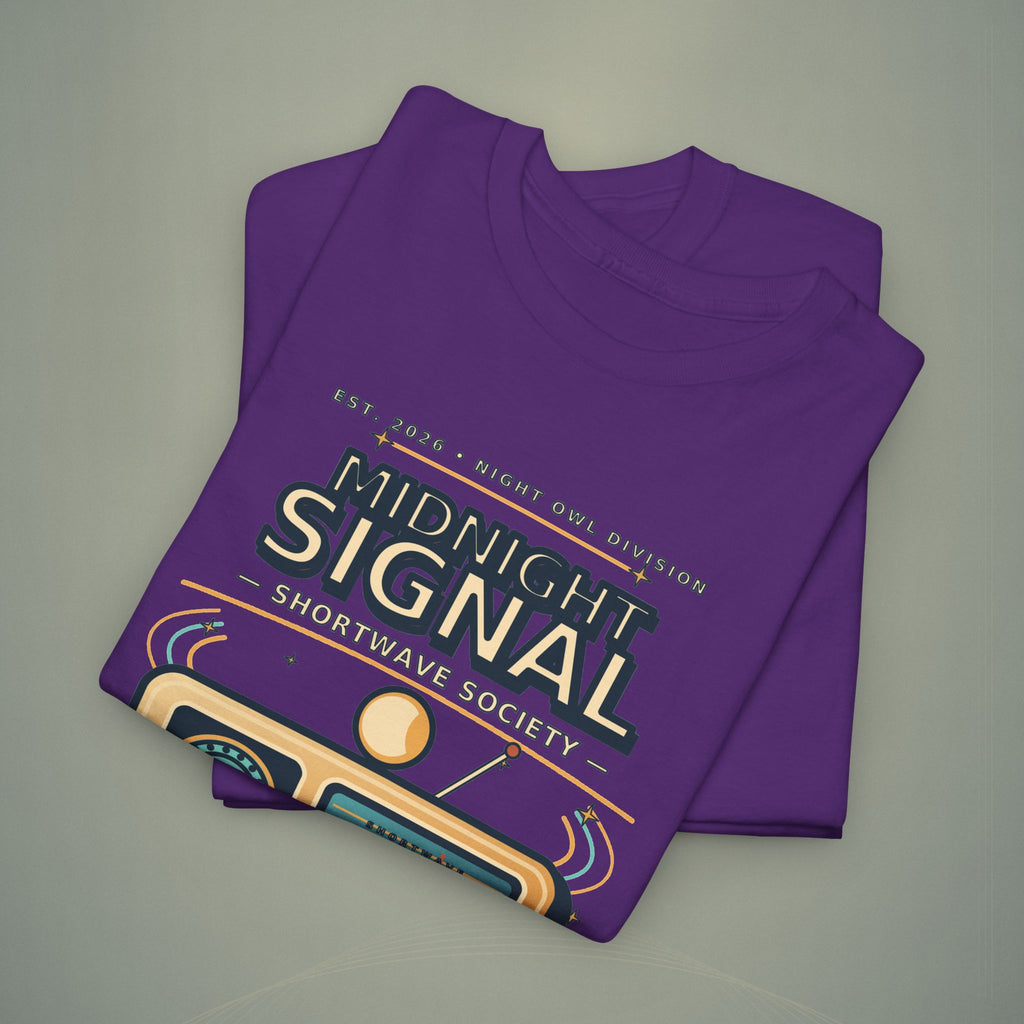 Midnight Signal Shortwave Society Tee | Vintage Ham Radio Operator Graphic Shirt | Gildan 5000