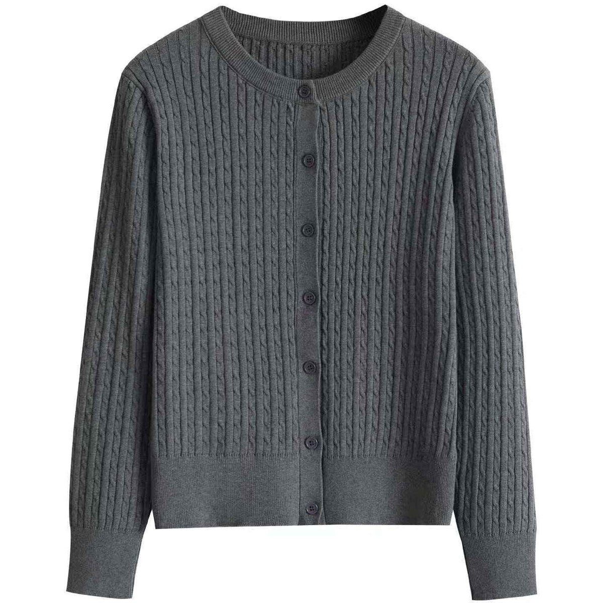 Solid Color Cable Knit Cardigan - Modern & Versatile Winter Layer