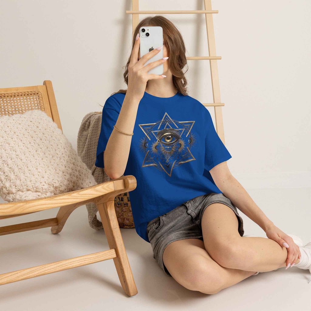 Mystic Eye & Sacred Geometry Graphic Tee - Dark Alternative Streetwear
