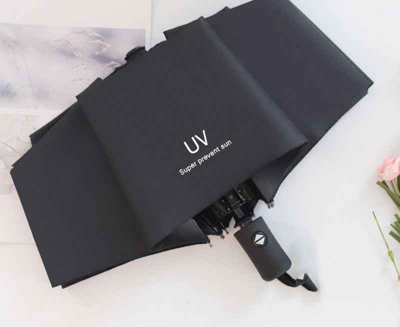 Automatic Folding Sun Rain Umbrella, Lightweight 8-Bone UV Protection