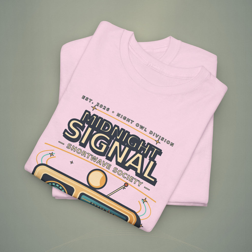 Midnight Signal Shortwave Society Tee | Vintage Ham Radio Operator Graphic Shirt | Gildan 5000