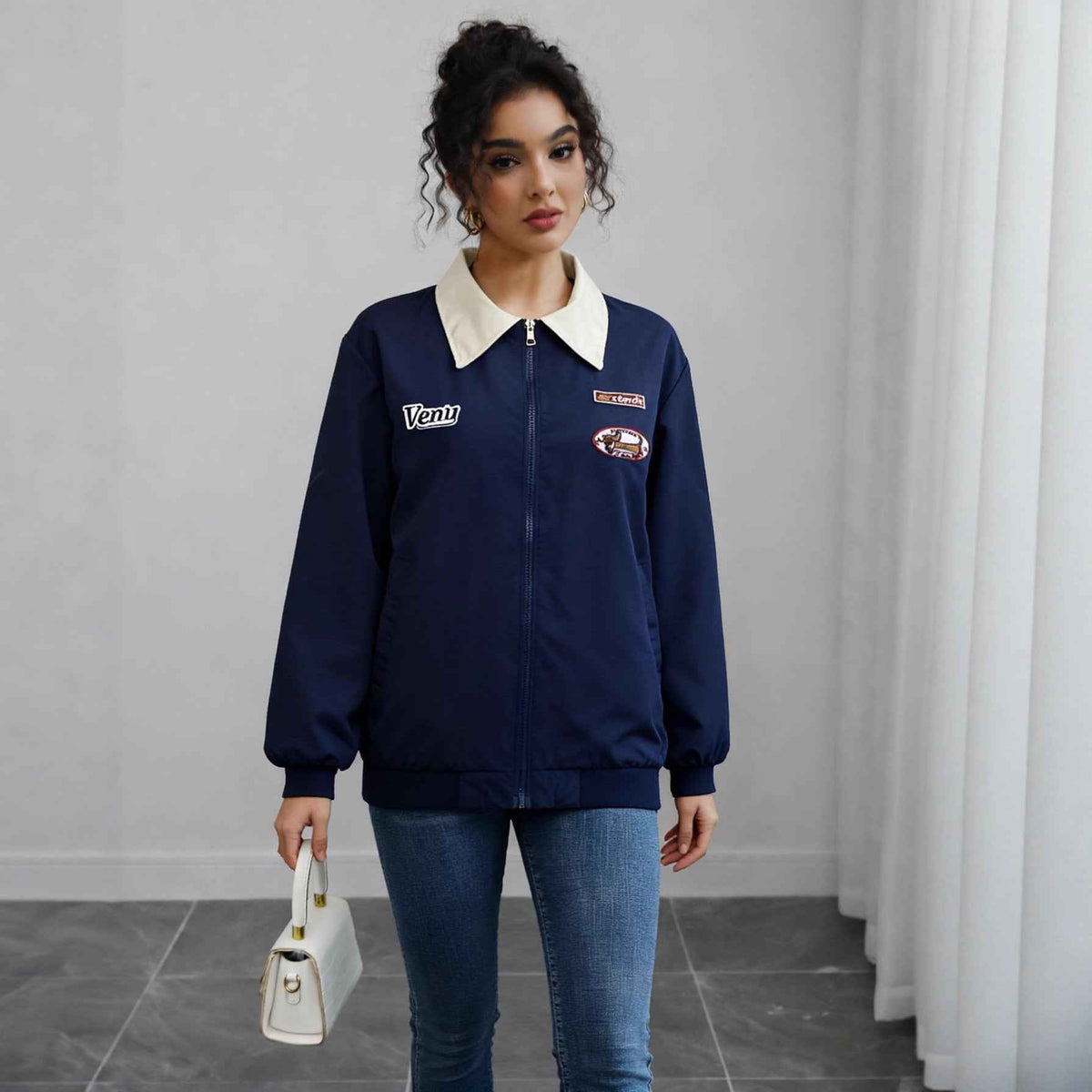 New Stylish Embroidered Bomber Jacket Baseball Uniform Top