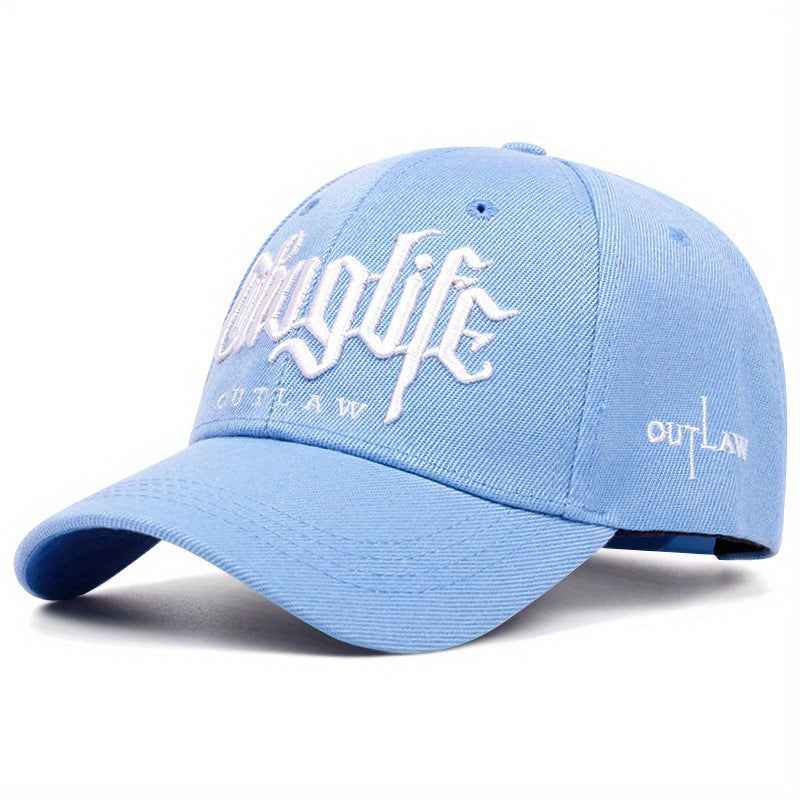Peaked Sun Hat - Double Stitch Embroidered Letters, All Seasons Comfort