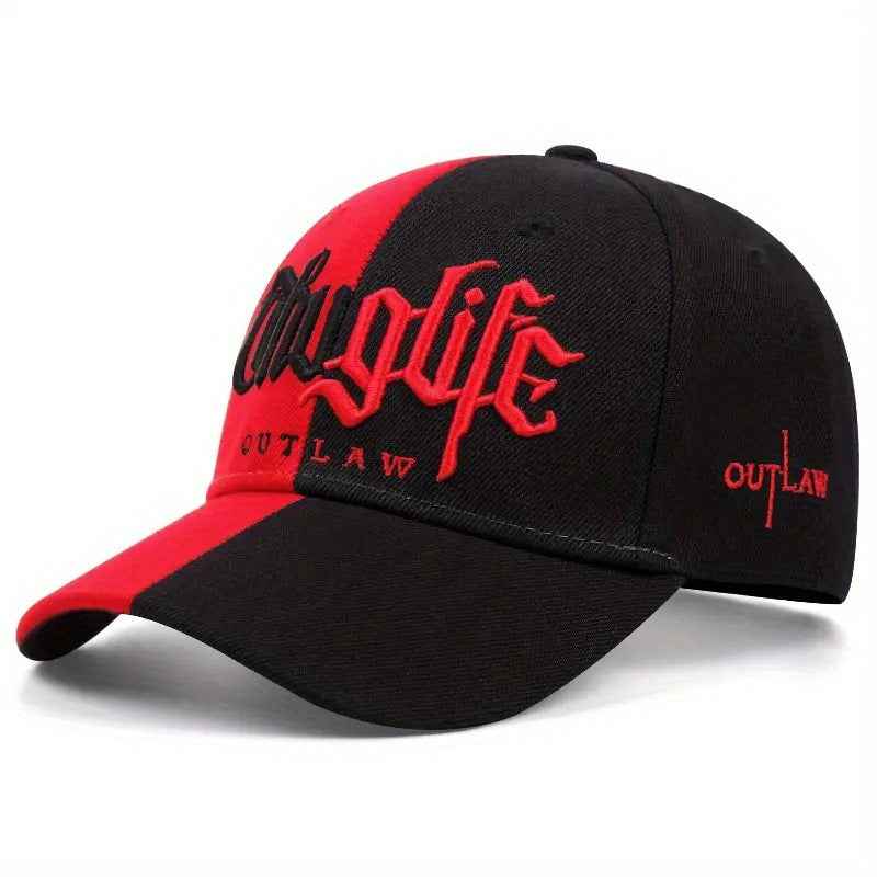 Peaked Sun Hat - Double Stitch Embroidered Letters, All Seasons Comfort