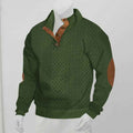 Vintage Urban Jacquard Knit Sweater - Heavyweight Stand Collar Long Sleeve Streetwear Pullover