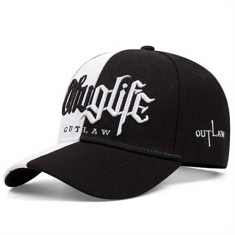Peaked Sun Hat - Double Stitch Embroidered Letters, All Seasons Comfort