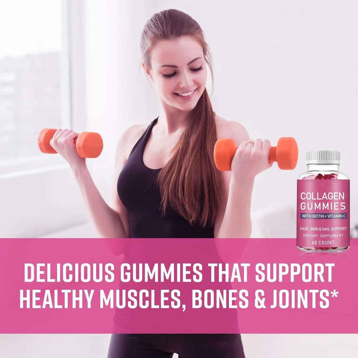 Collagen Gummies - 60 Soft Candies for Radiant Skin & Hair Support