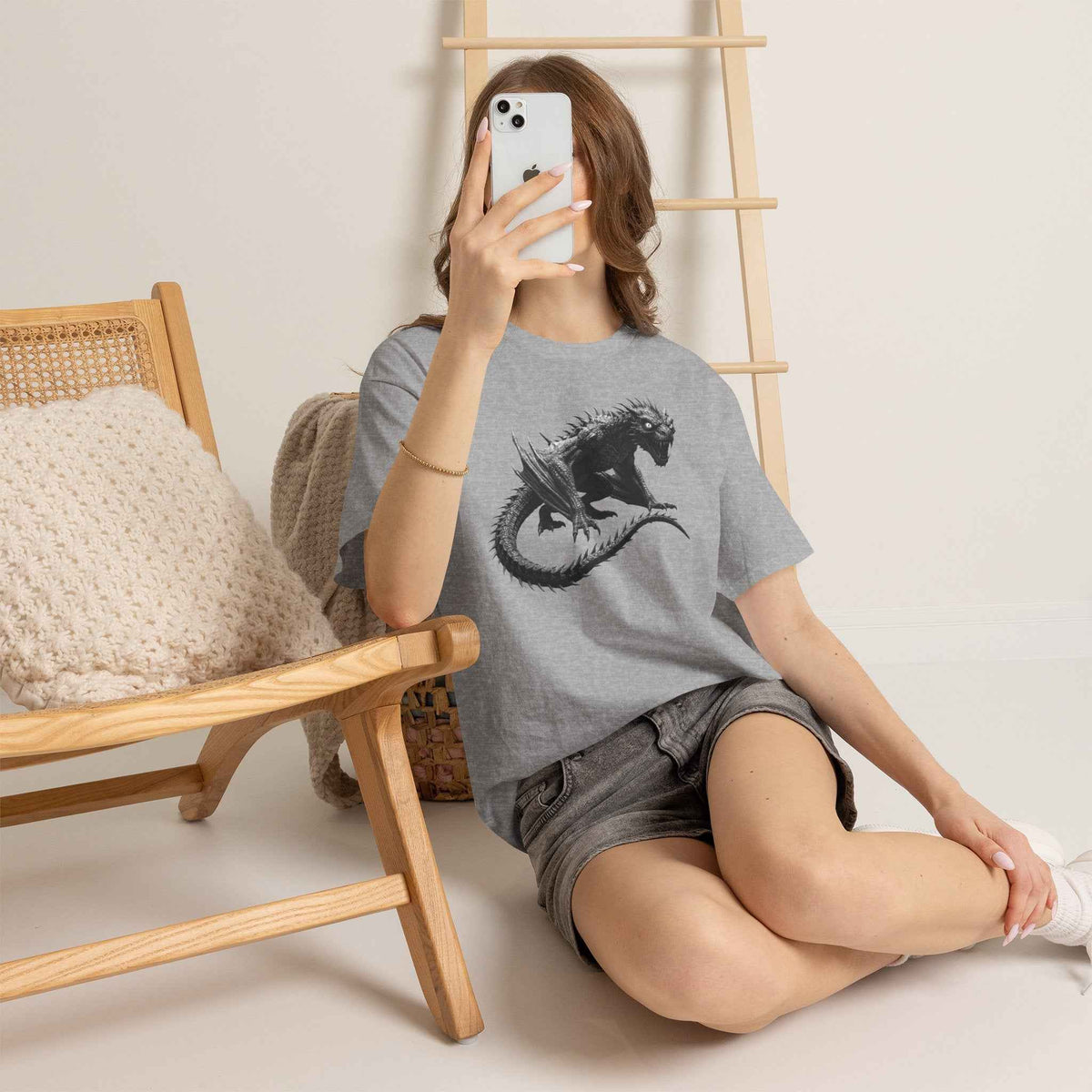 Fierce Dragon Graphic Tee - Dark Fantasy Streetwear Tee