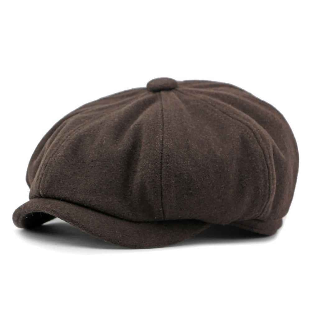 Vintage British Fedora: Retro Style Patchwork Tweed Short Brimmed Newsboy Cap