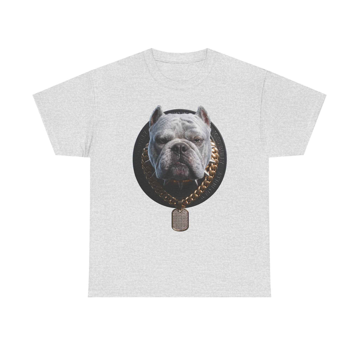 Bulldog Chain Shirt: 'Dog Tag' Graphic Tee for Dog Lovers