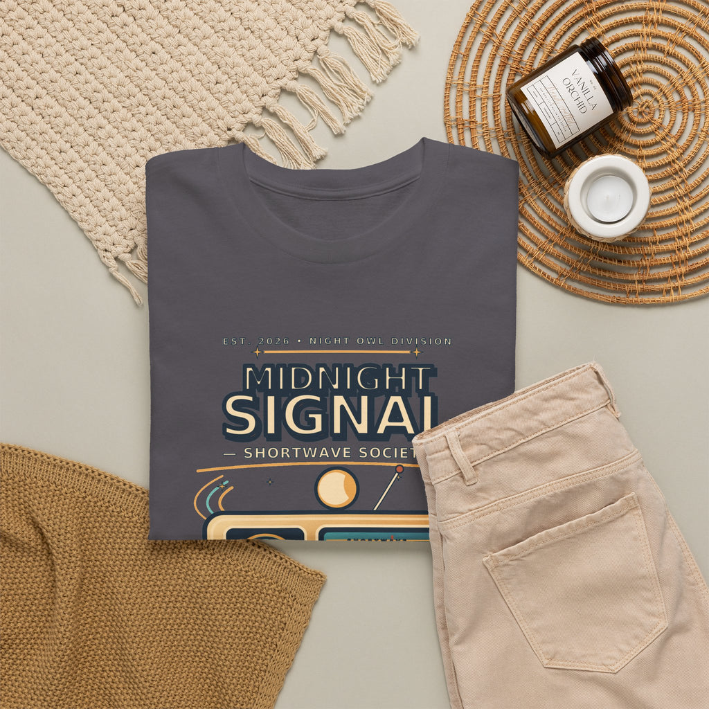 Midnight Signal Shortwave Society Tee | Vintage Ham Radio Operator Graphic Shirt | Gildan 5000