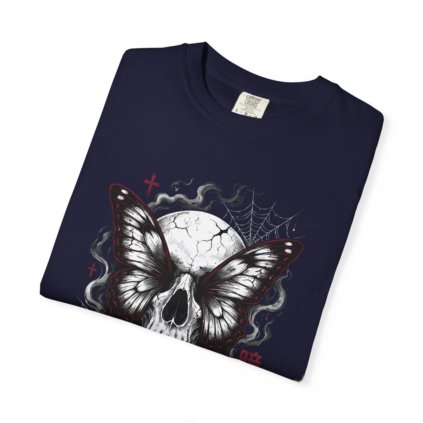 Skull Butterfly T-Shirt — Dark Aesthetic "暗い美学" Graphic Tee