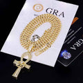 13mm Football Chain Necklace - Diamond Iced Eye of Horus Cross