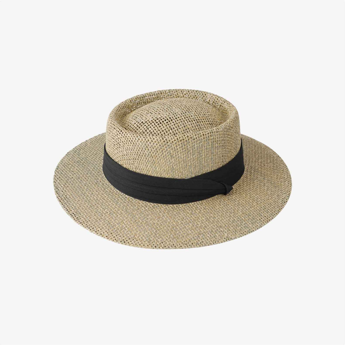 Women's Old Money Style Hollow Flat-top Straw Hat, Summer Versatile Sun Hat For Vacation, Beach & Seaside Sun Protection Straw Fedora