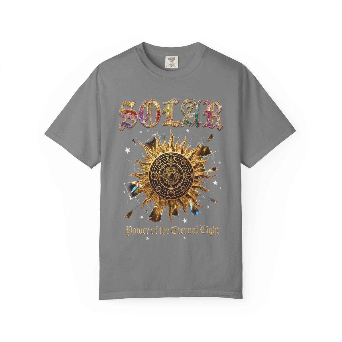 Vintage Sun Print Graphic T-Shirt - Retro Solar Symbol Design
