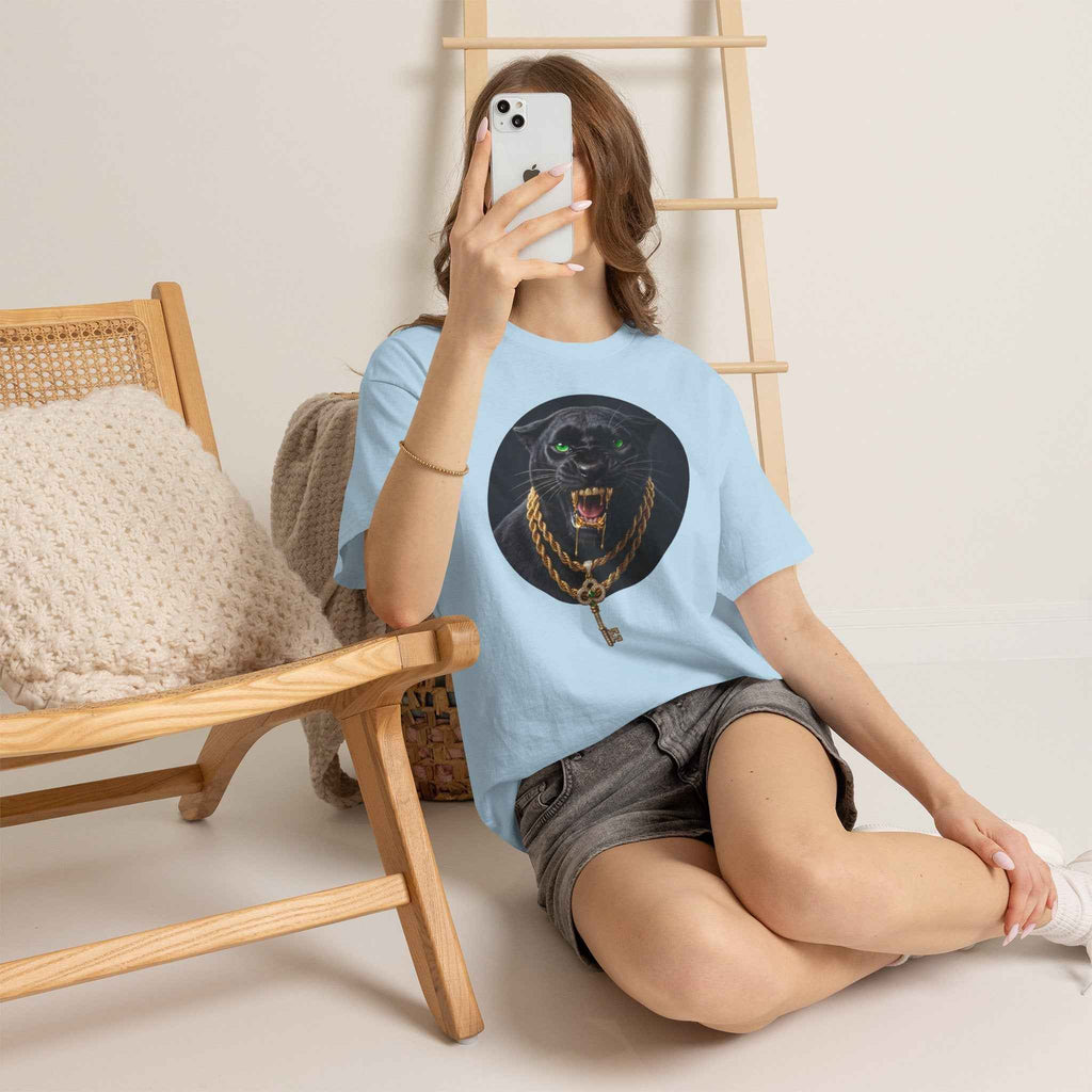 White Iced Out Panther Graphic Tee - Premium Heavy Cotton Streetwear