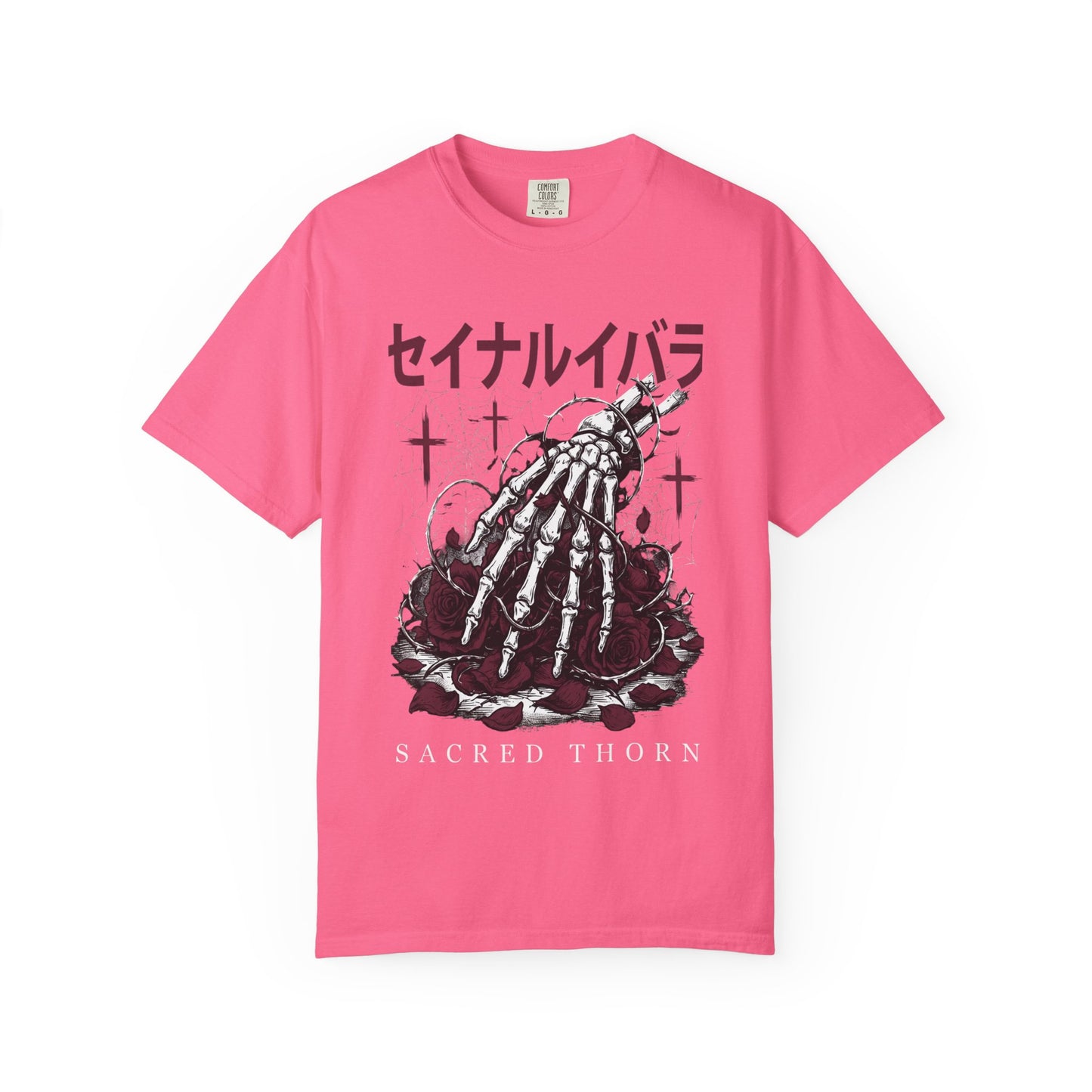 T-Shirt — Sacred Thorn Skeleton Hands Graphic Tee (セイナルイバラ)