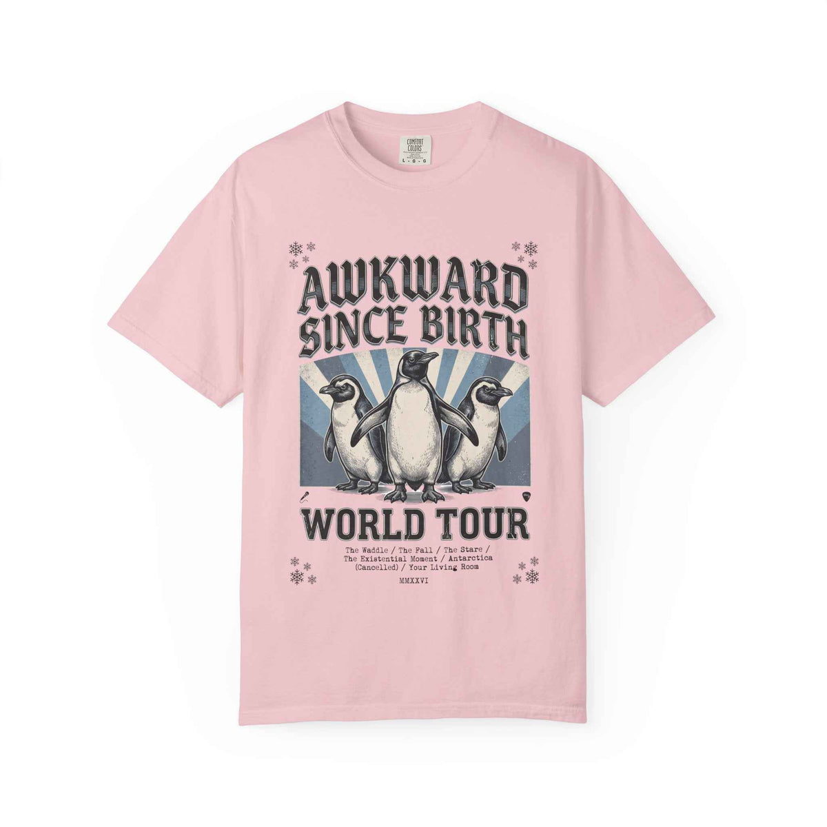 Vintage Washed Comfort Colors Penguin Tour Ironic Tee - Heavyweight Boxy