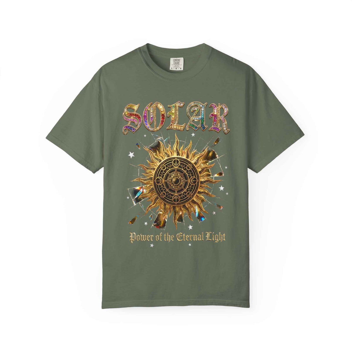 Vintage Sun Print Graphic T-Shirt - Retro Solar Symbol Design