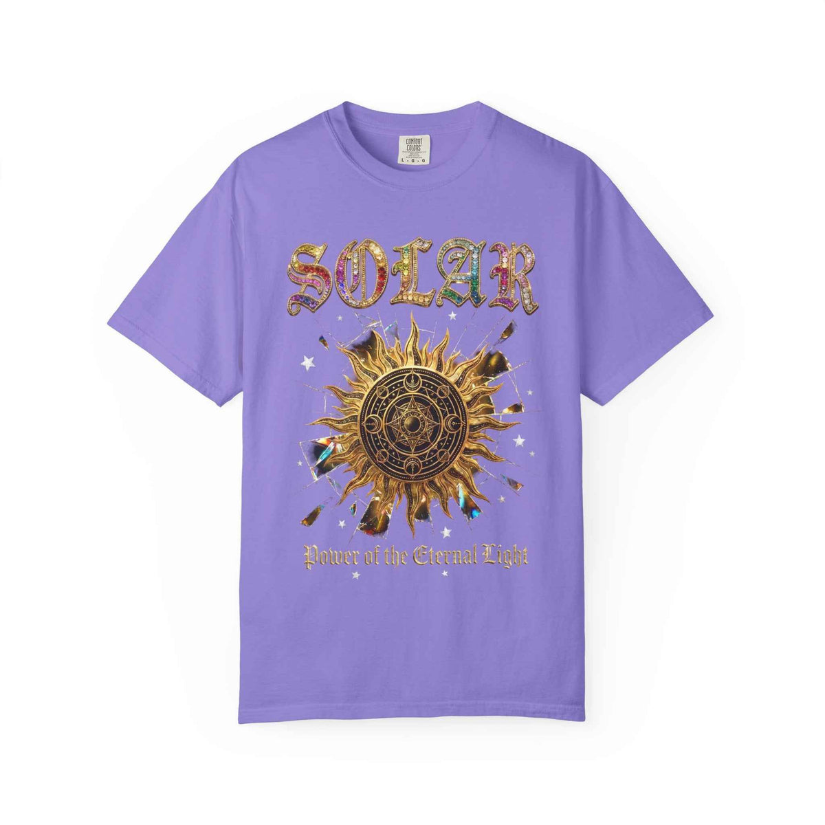 Vintage Sun Print Graphic T-Shirt - Retro Solar Symbol Design