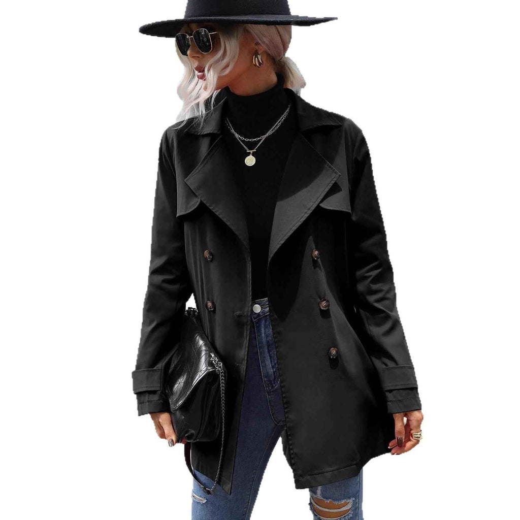 Lace-up Double-breasted Stylish Casual Trench Coat