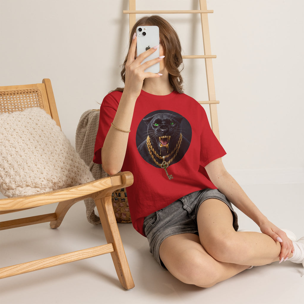White Iced Out Panther Graphic Tee - Premium Heavy Cotton Streetwear