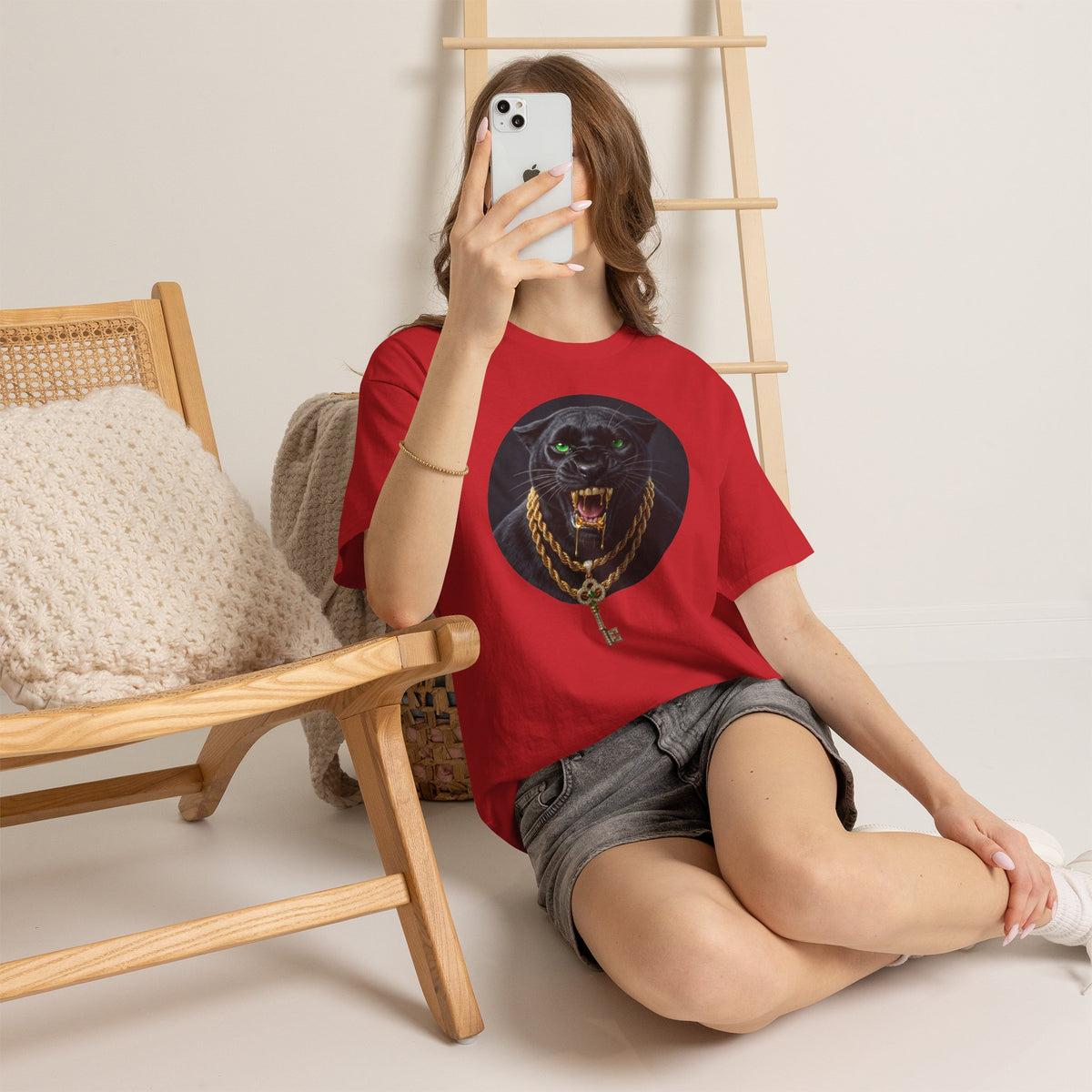 White Iced Out Panther Graphic Tee - Premium Heavy Cotton Streetwear